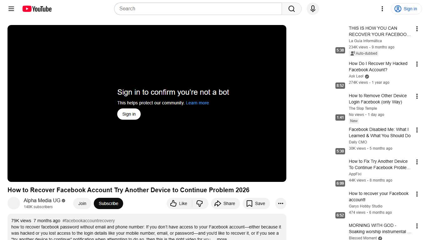 How to Recover Facebook Account Try Another Device to Continue Problem 2026 - YouTube