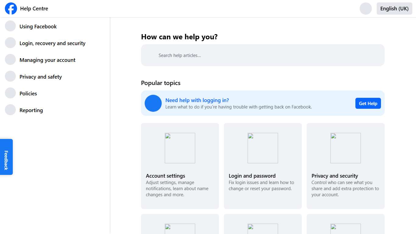 Facebook Help Centre
